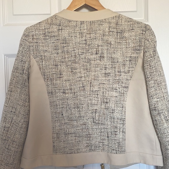 Jones New York Zip Tweed & Pleather Blazer - Picture 2 of 4